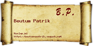 Beutum Patrik névjegykártya