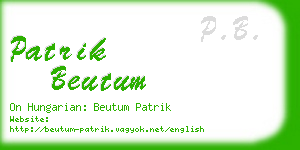 patrik beutum business card